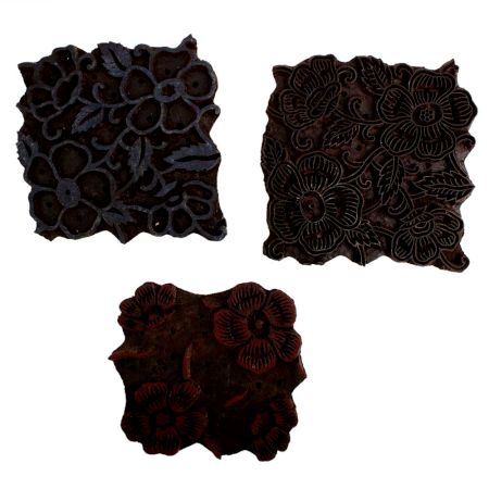 Set of 3 Piece New Wooden Printing Block